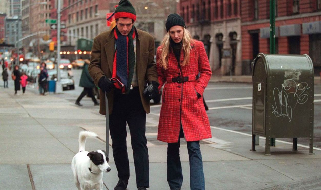 Nyc, Usa 01/24/97 (644237) John John Kennedy And His Wife Carolyn With Their Dog. 
