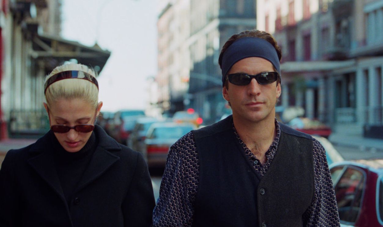 John Kennedy, Jr. and his wife, Carolyn Bessette-Kennedy stroll together near their TriBeCa loft today. They had lunch at Bubby's after they bought a paper at Hudson News. In this photo, they head back to their apartment.