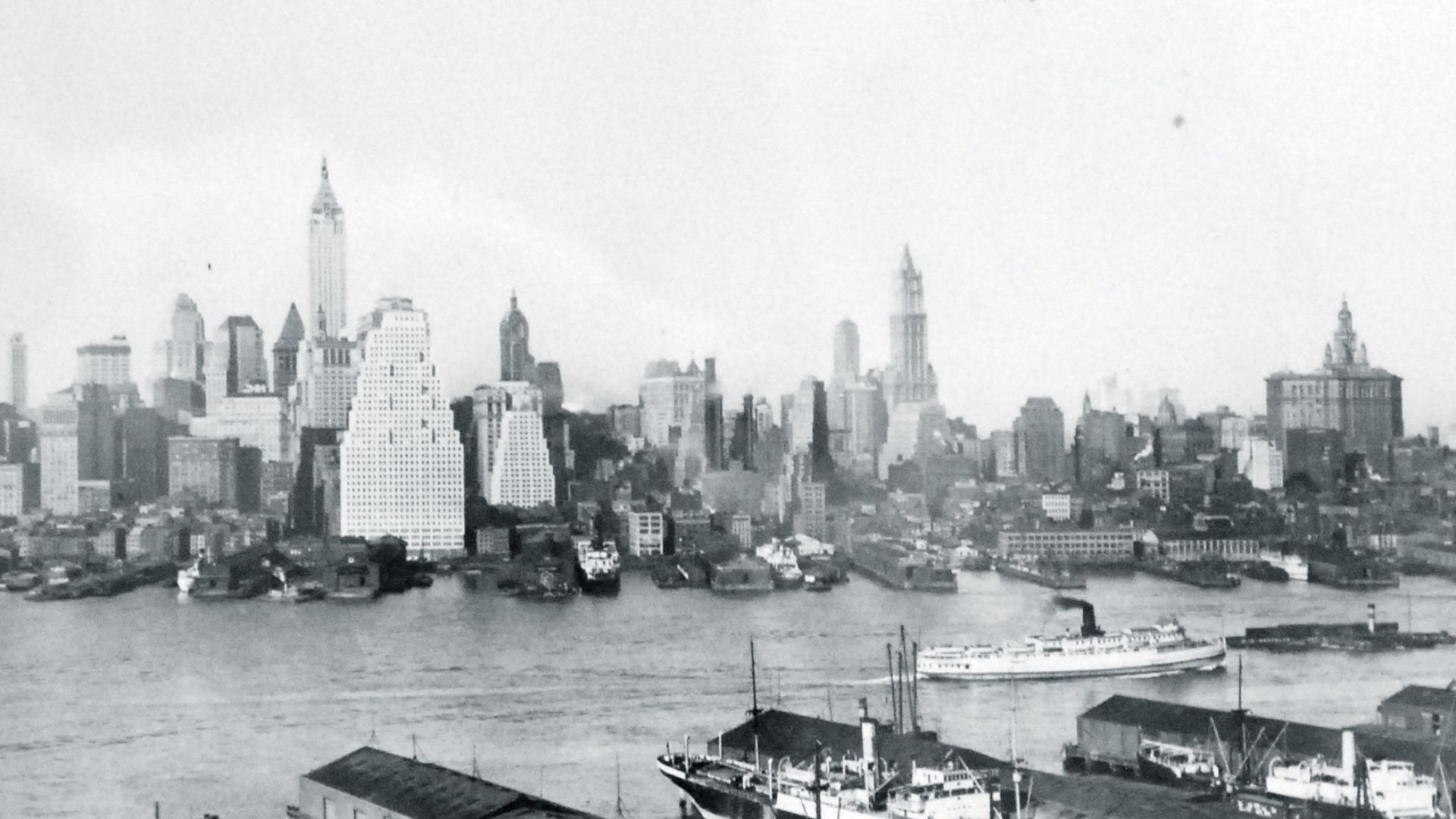 Lot 12482-5:   New York Skyline, New York City, New York.  Photographed by Irving Underhill, 1930.   Courtesy of the Library of Congress. Photographed through Mylar sleeve. (2016/03/04).