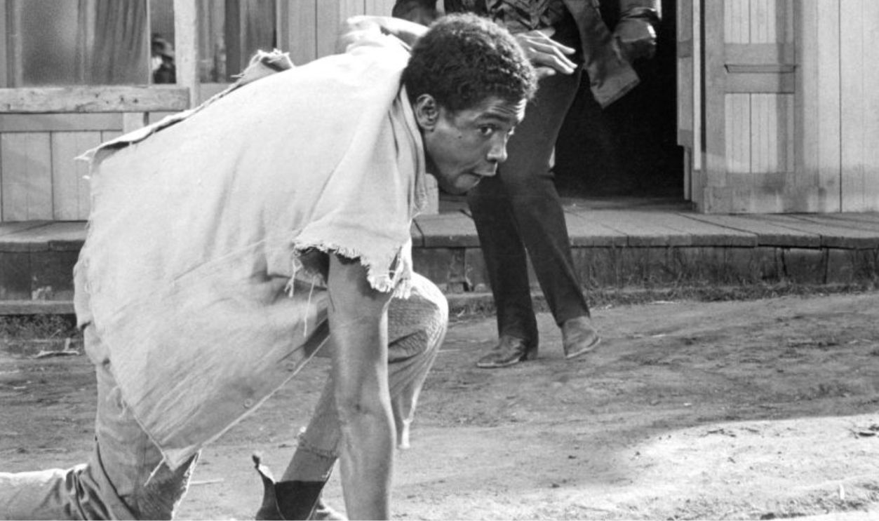 CIRCA 1971: Actors James Garner and Louis Gossett Jr in a scene from the movie 