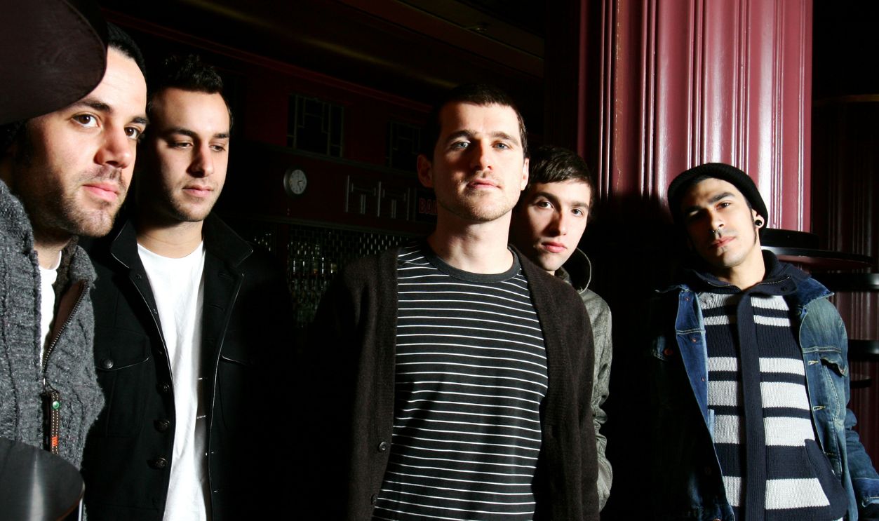 American indie guitar band Brand New photographed in London in February 2007