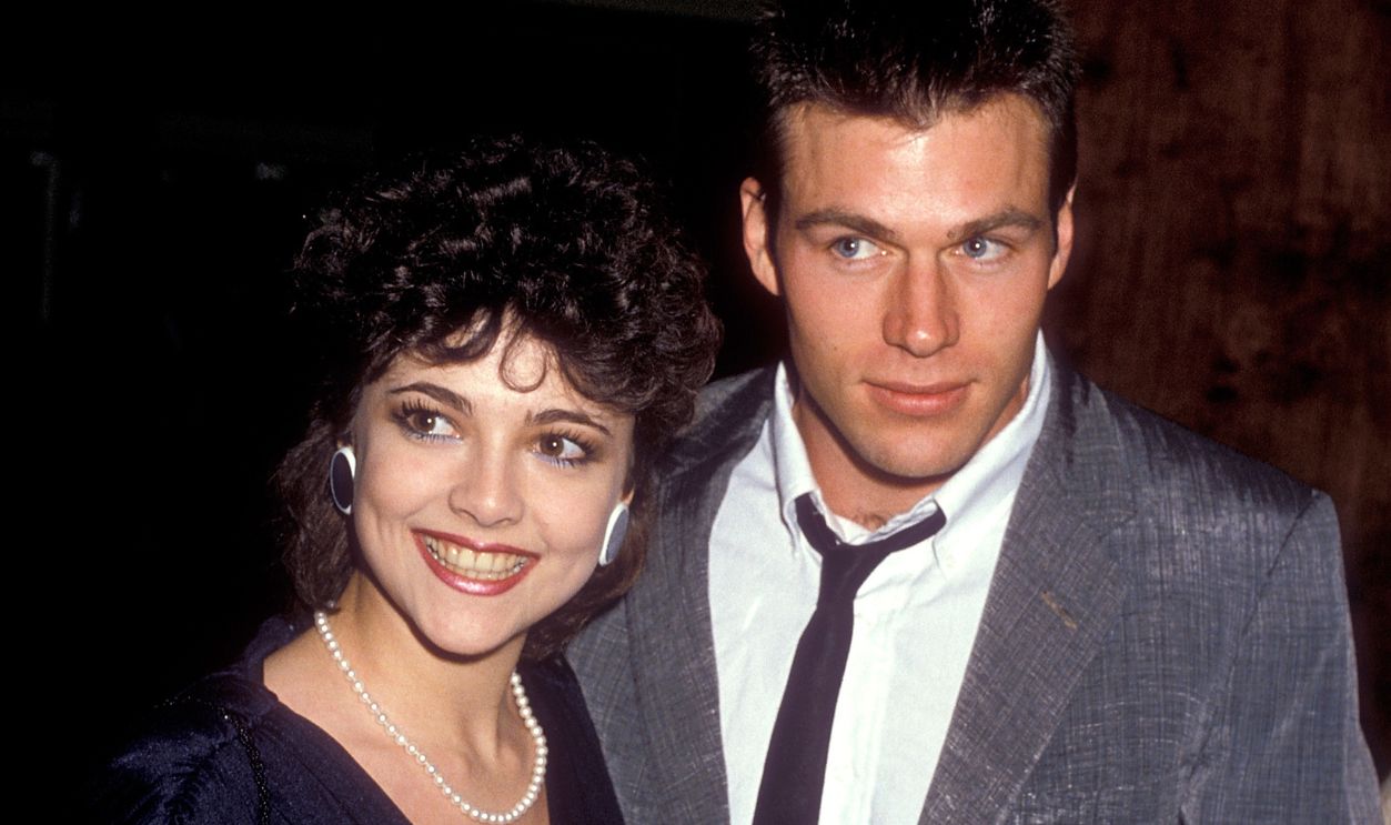 Actress Emma Samms and actor Jon-Erik Hexum in Long Beach, California. 