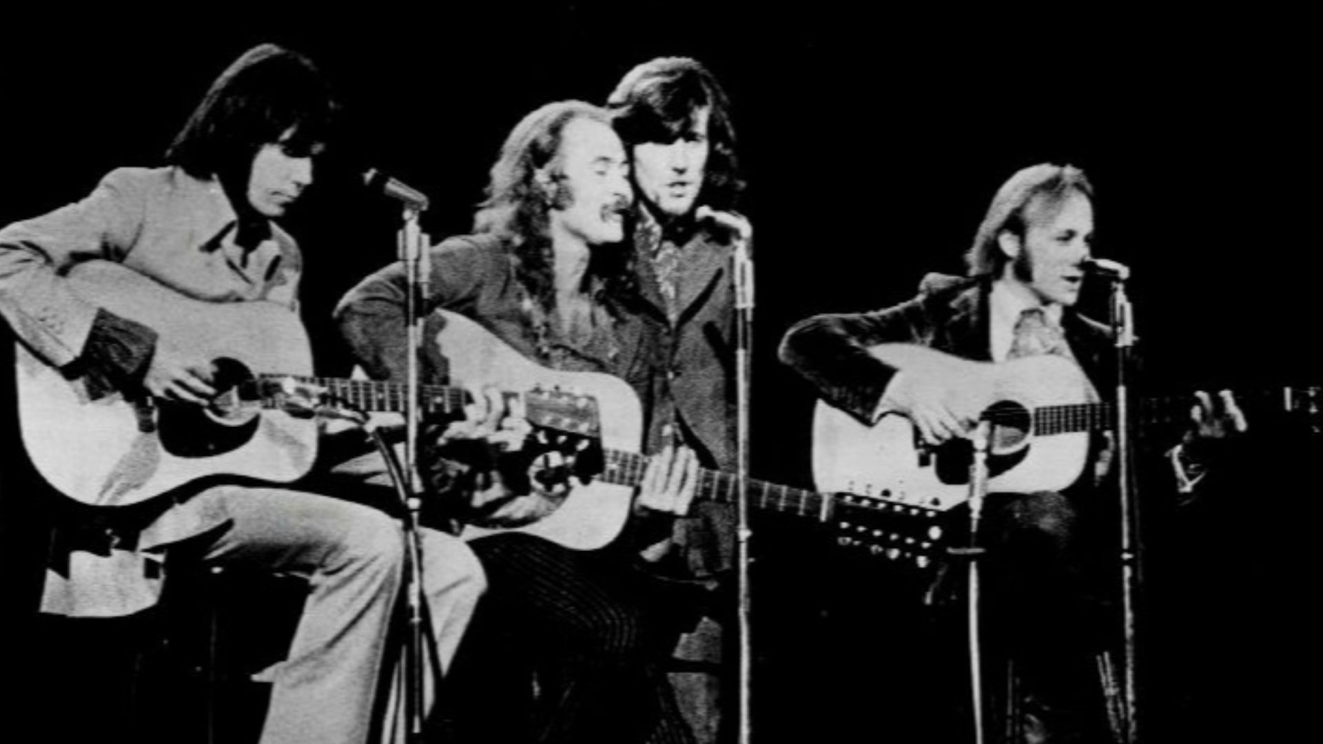 Photo of Crosby, Stills, Nash & Young in 1970.