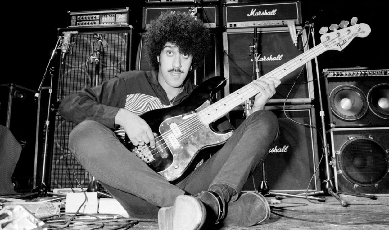 Phil Lynott of Thin Lizzy during a recording session for the groups new album. Picture taken 27th September 1982. 