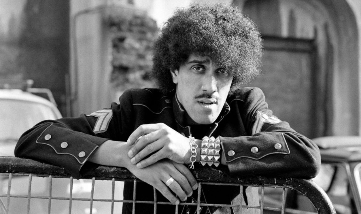 Phil Lynott, singer and bass player with the rock group Thin Lizzy. Picture taken 22nd April 1980.