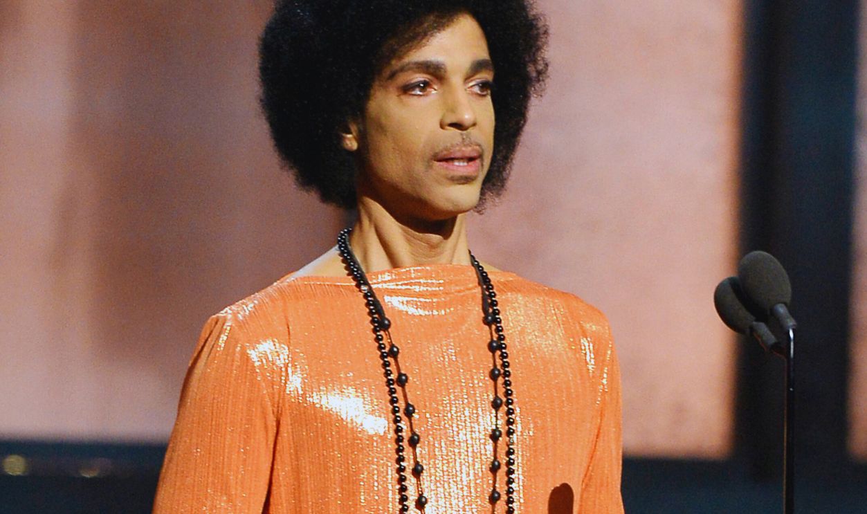 57th GRAMMY Awards - Show LOS ANGELES, CA - FEBRUARY 08: Recording artist Prince speaks onstage during The 57th Annual GRAMMY Awards at the at the STAPLES Center on February 8, 2015 in Los Angeles, California. 