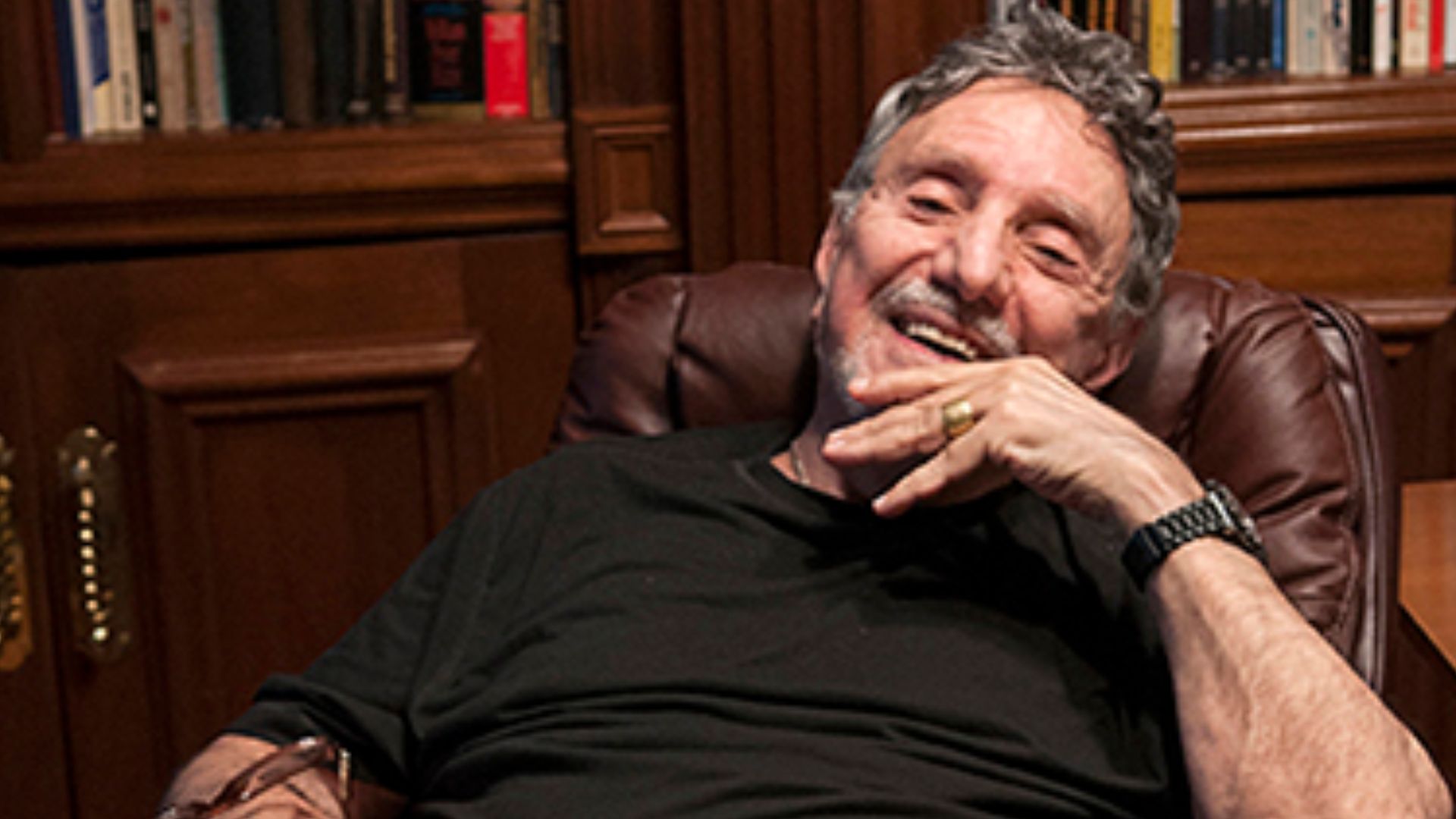 Author William Peter Blatty inside of his home office in 2009.