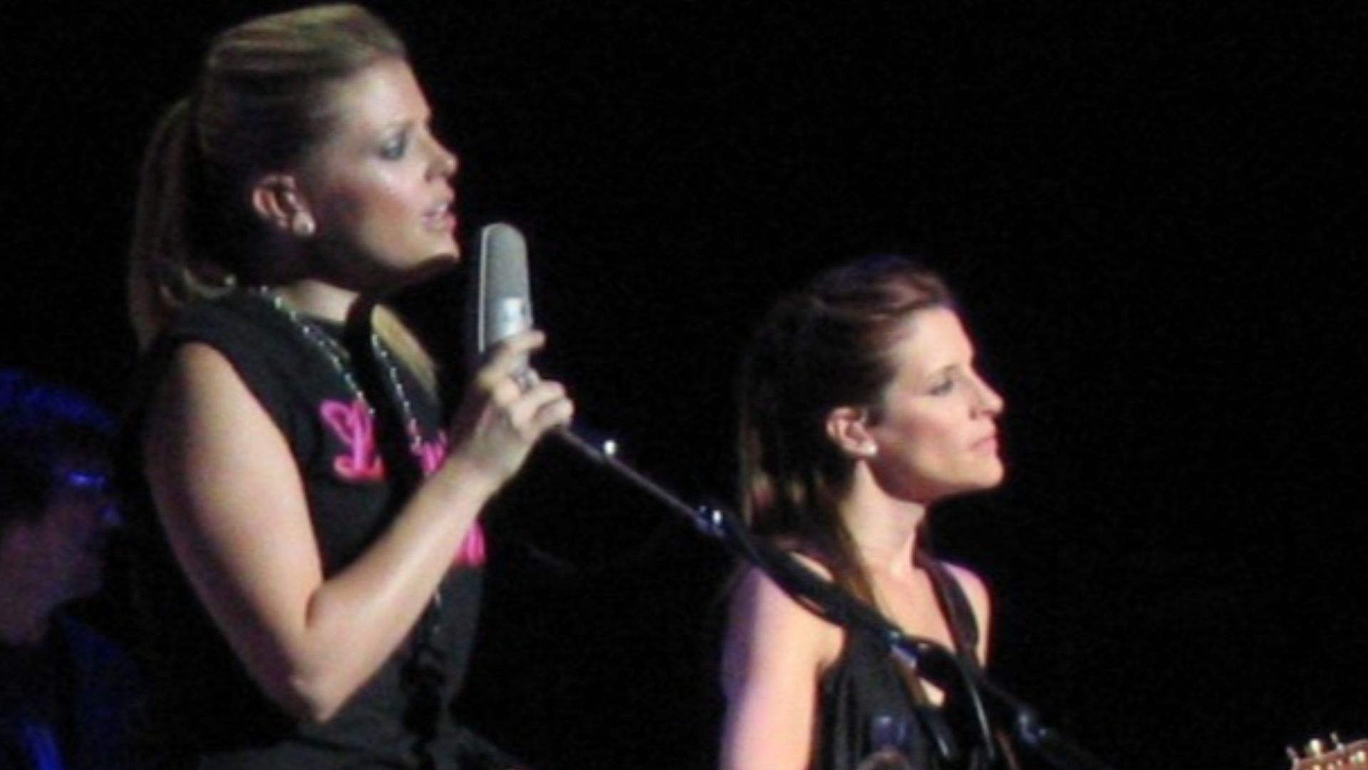 Natalie Maines and Emily Robison of the Dixie Chicks in concert at the Royal Albert Hall in London, England in September 2003...