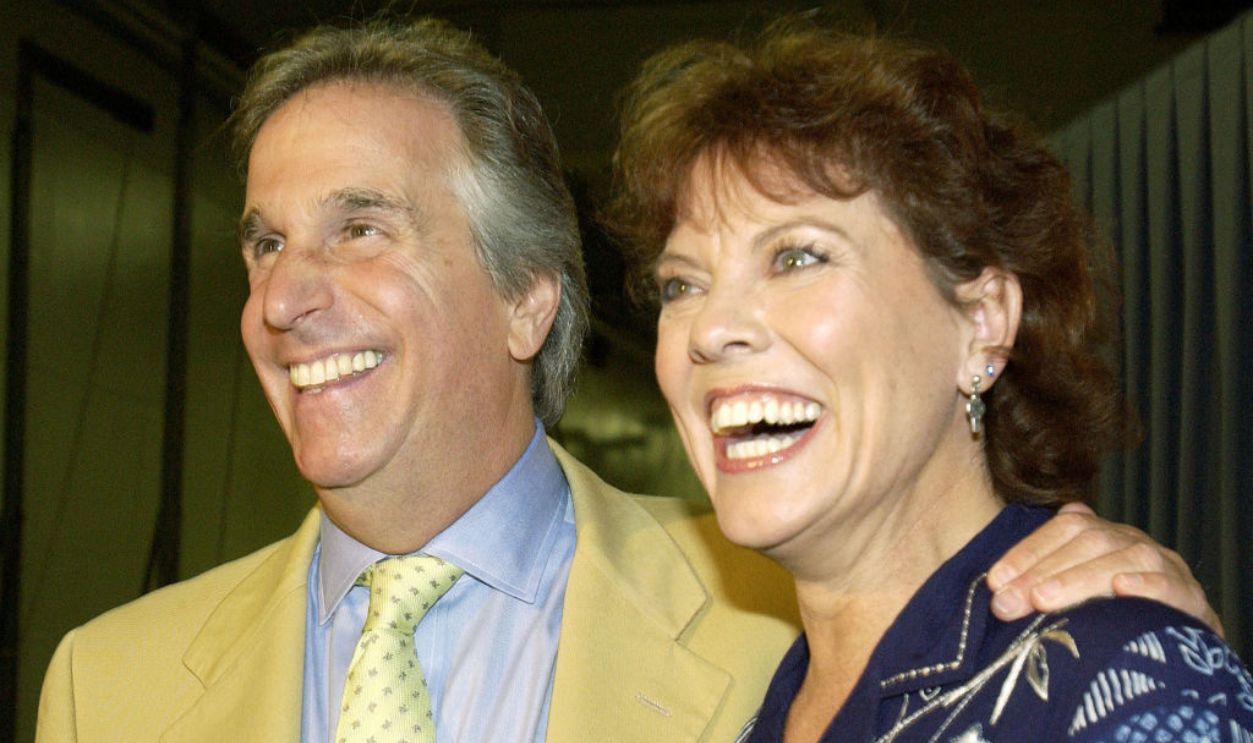 106699118 – Henry Winkler & Erin Moran during David Spade and Co-Stars from Paramount Pictures' 