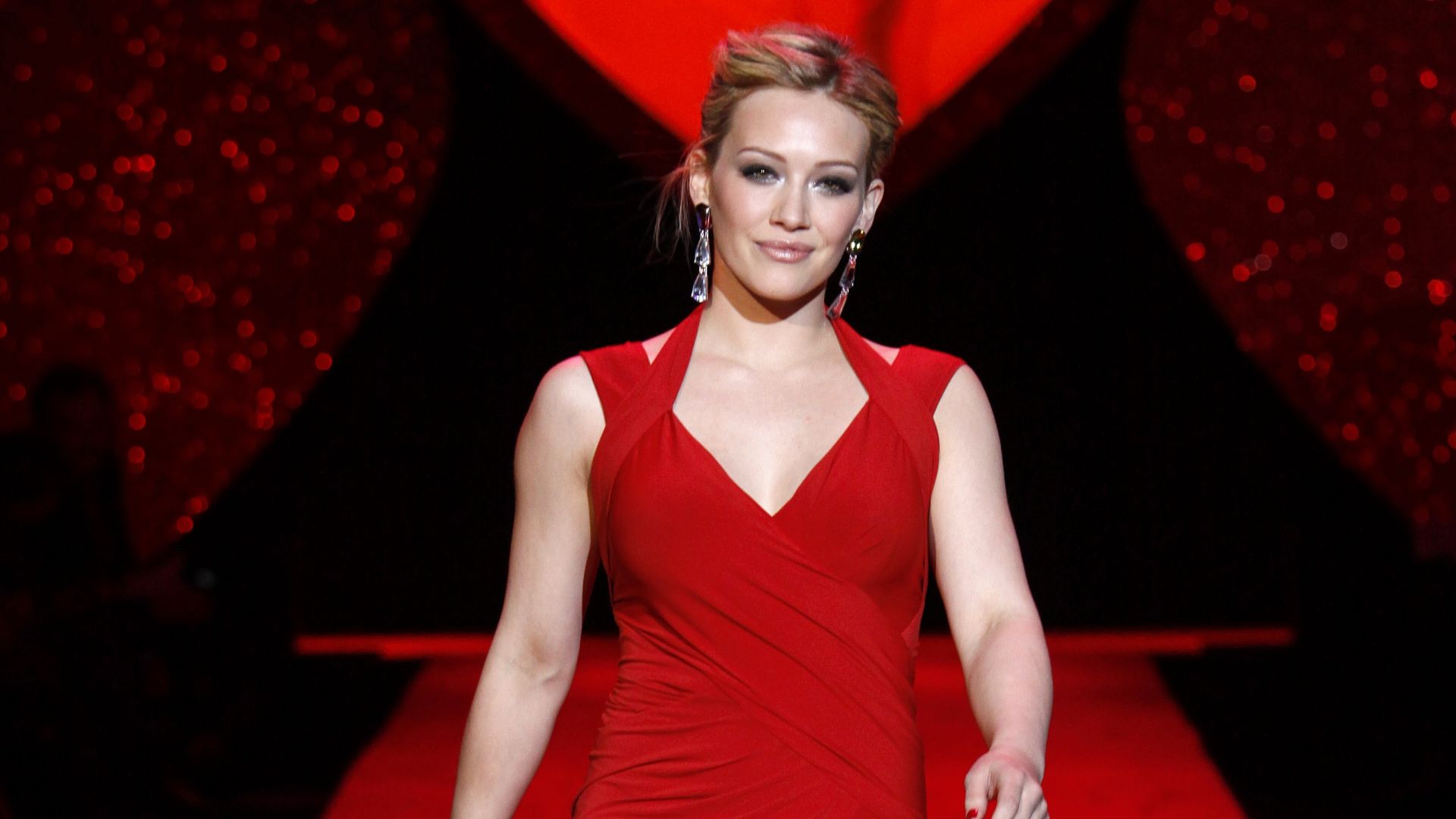 Hilary Duff at The Heart Truth's Red Dress Collection Fashion Show during New York Fashion Week. February 13, 2009 at Bryant Park.