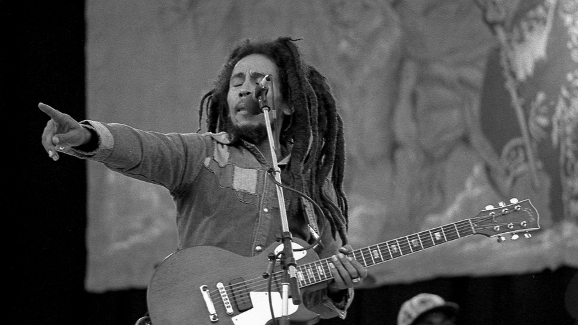 Bob Marley performing at Dalymount Park, on 6 July 1980.