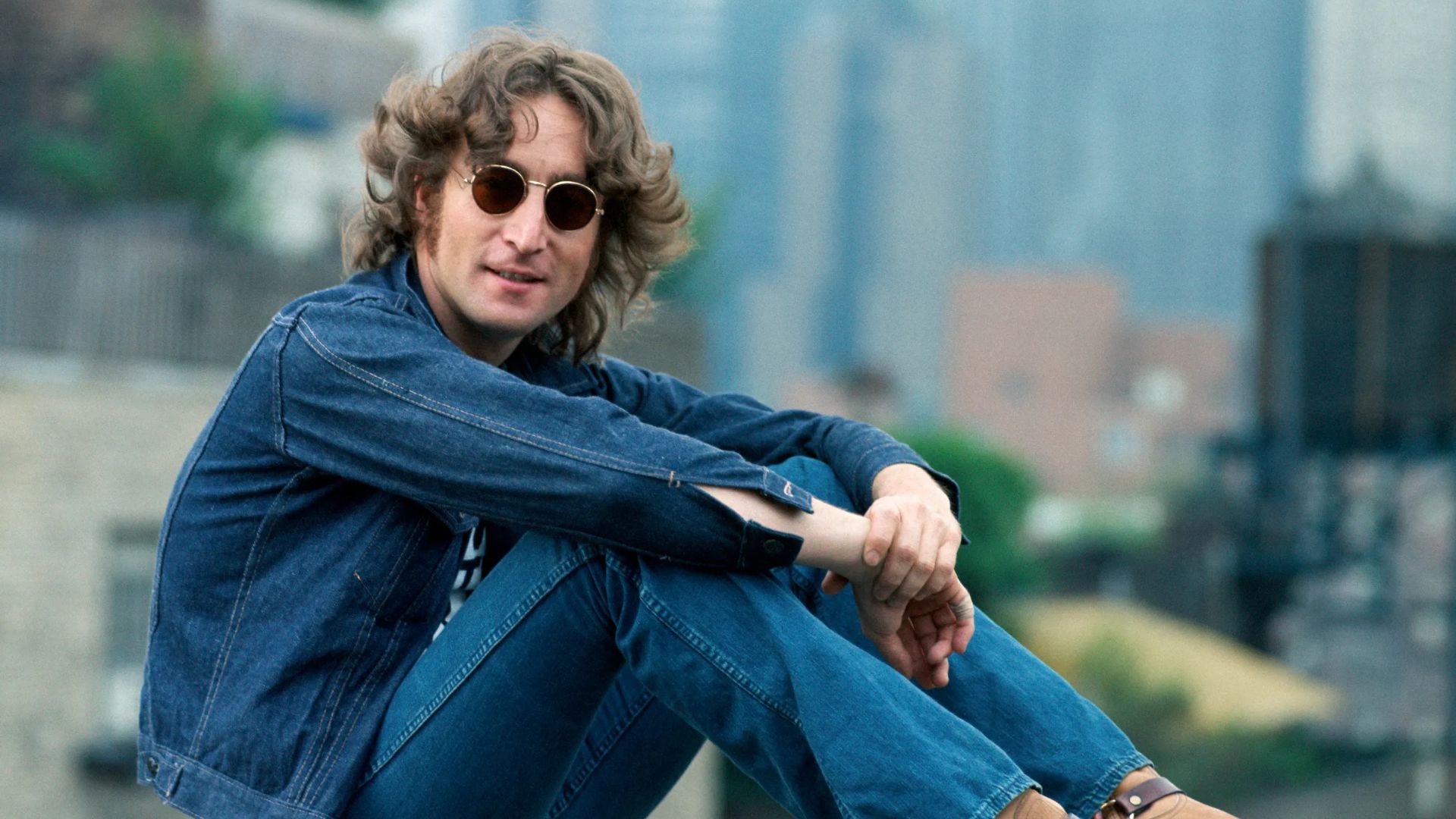 Press photo of John Lennon dated to 1974. It was a part of a press kit themed