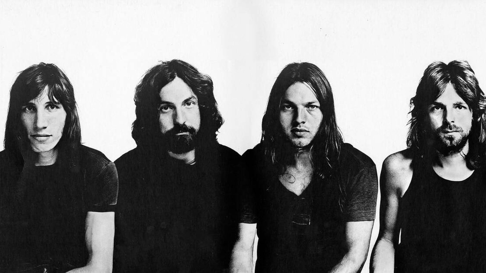 Roger Waters, Nick Mason, David Gilmour and Richard Wright. Trade ad and inside cover for Pink Floyd's album Meddle.