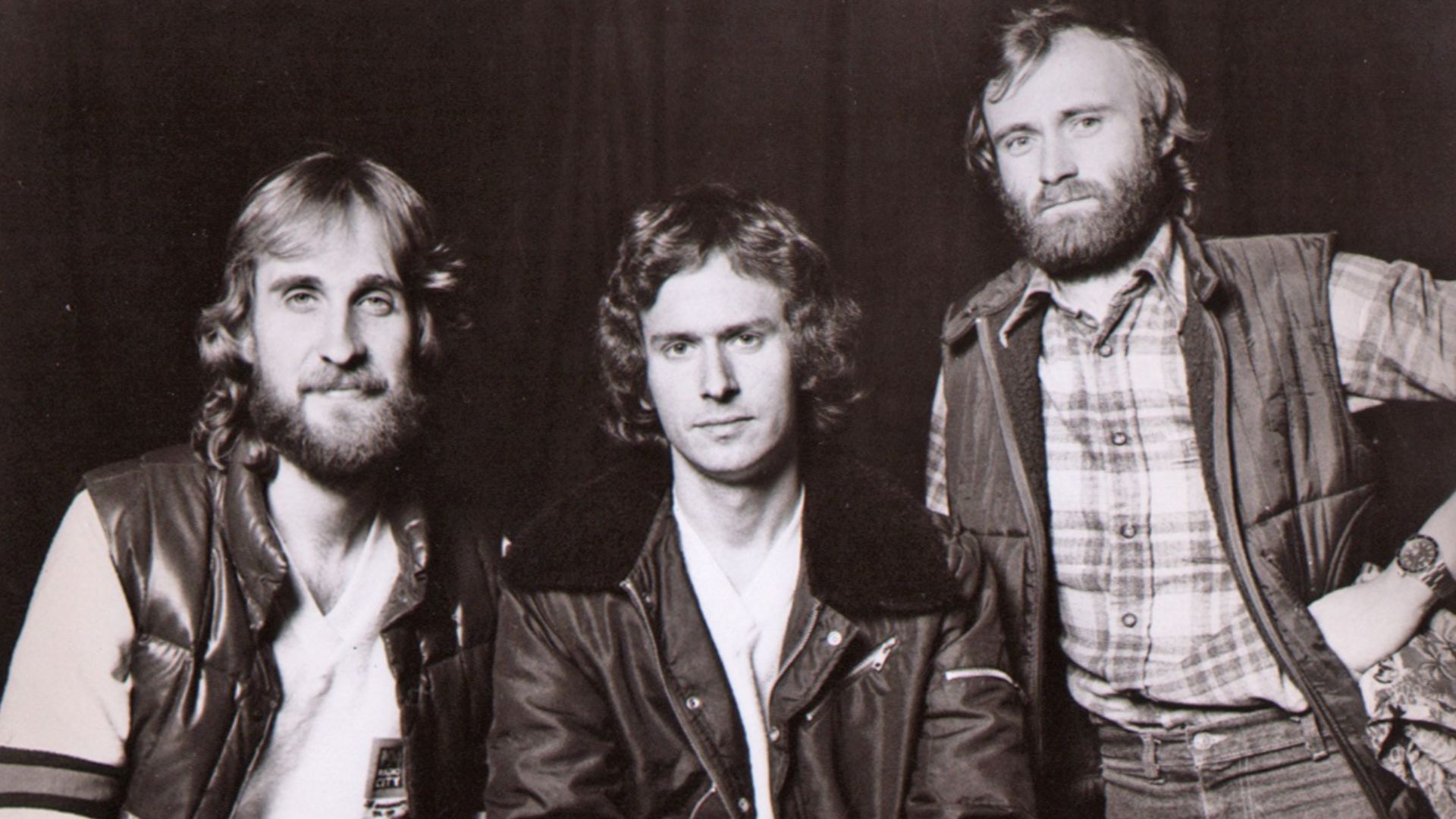 Press photo of the band Genesis by Atlantic Records to promote their album Duke (1980). No copyright markings on the photo and no registration could be found in the US Copyright Registry