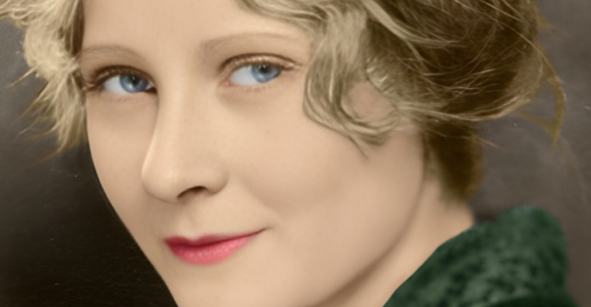 Modern colorization of an original B&W photograph of Peg Entwistle