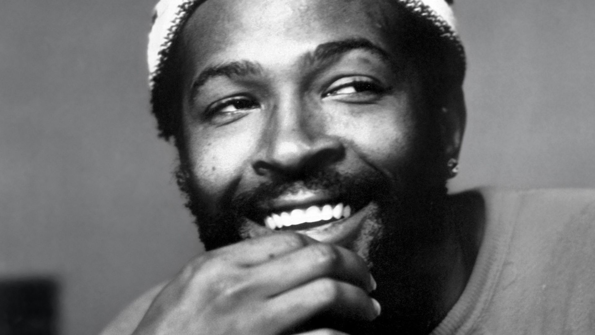 Publicity photo of Marvin Gaye in 1973, during recording sessions for the album Let's Get It On at the