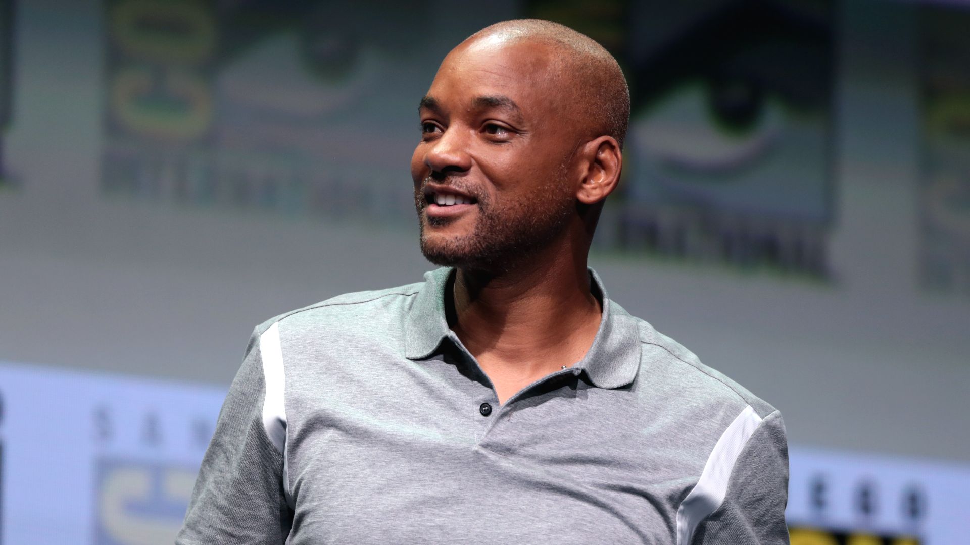 Will Smith speaking at the 2017 San Diego Comic Con International, for