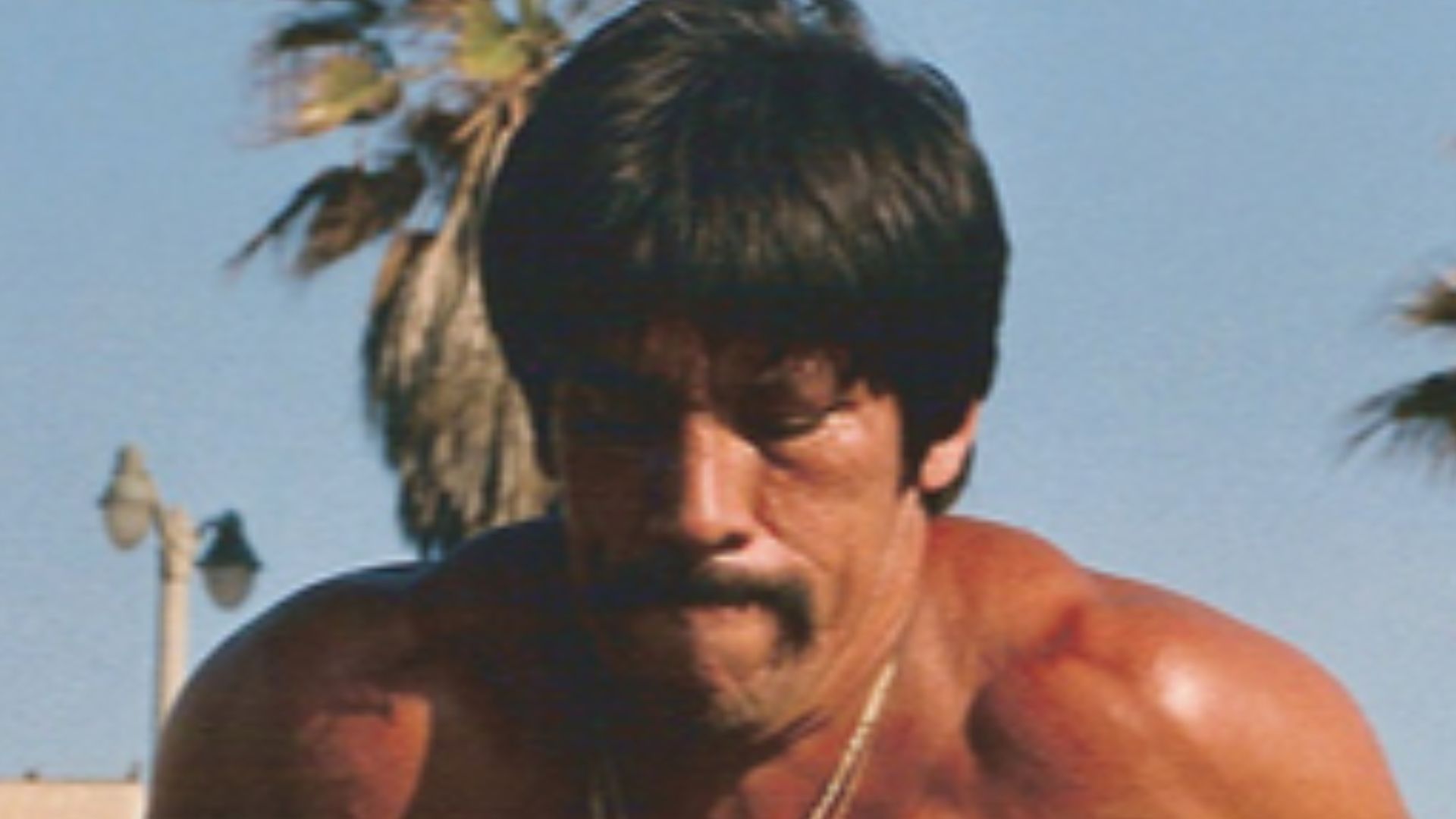 Mexican-American actor Danny Trejo at Muscle Beach.