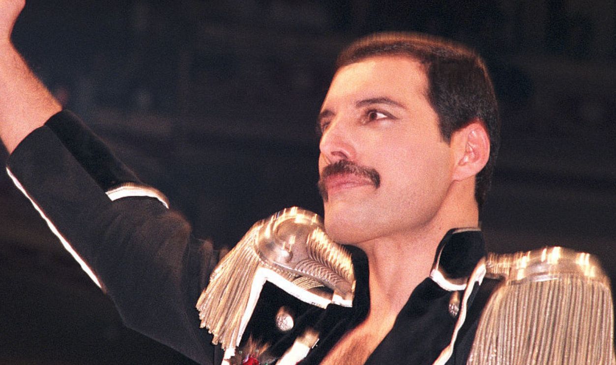 Freddie Mercury Freddie Mercury of Queen performs on stage Royal Albert Hall, London, 1985. 