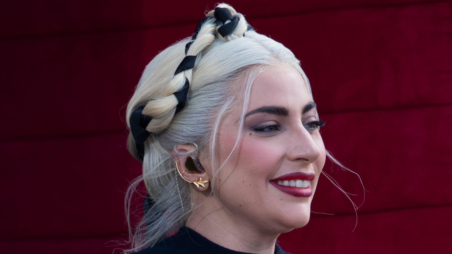 Lady Gaga enters the inauguration platform as she prepares to sing a rendition of “The Star-Spangled Banner” at the 59th Presidential Inauguration ceremony in Washington, Jan. 20, 2021. President Joe Biden and Vice President Kamala Harris took the oath of office on the West Front of the U.S. Capitol. (DOD Photo by Navy Petty Officer 1st Class Carlos M. Vazquez II)