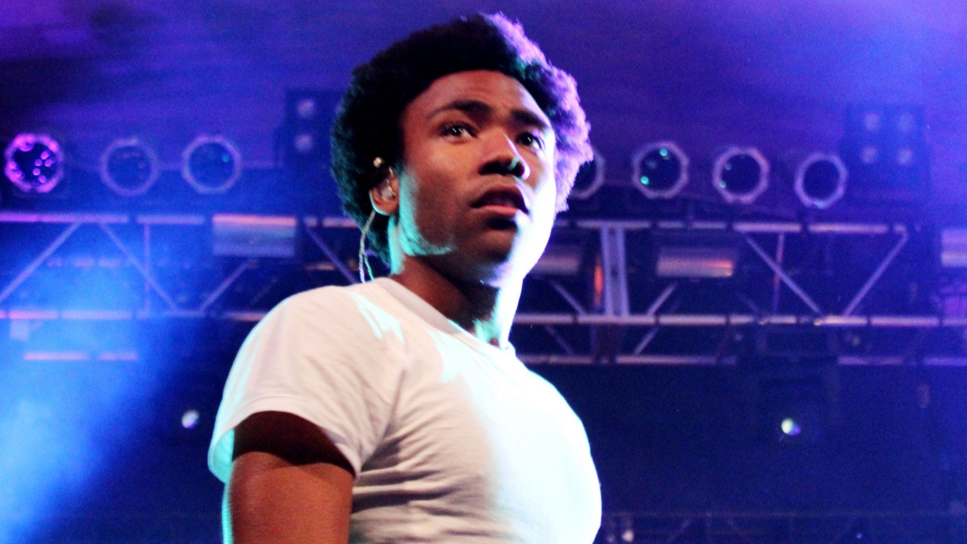 Childish Gambino in a concert at Austin, TX
