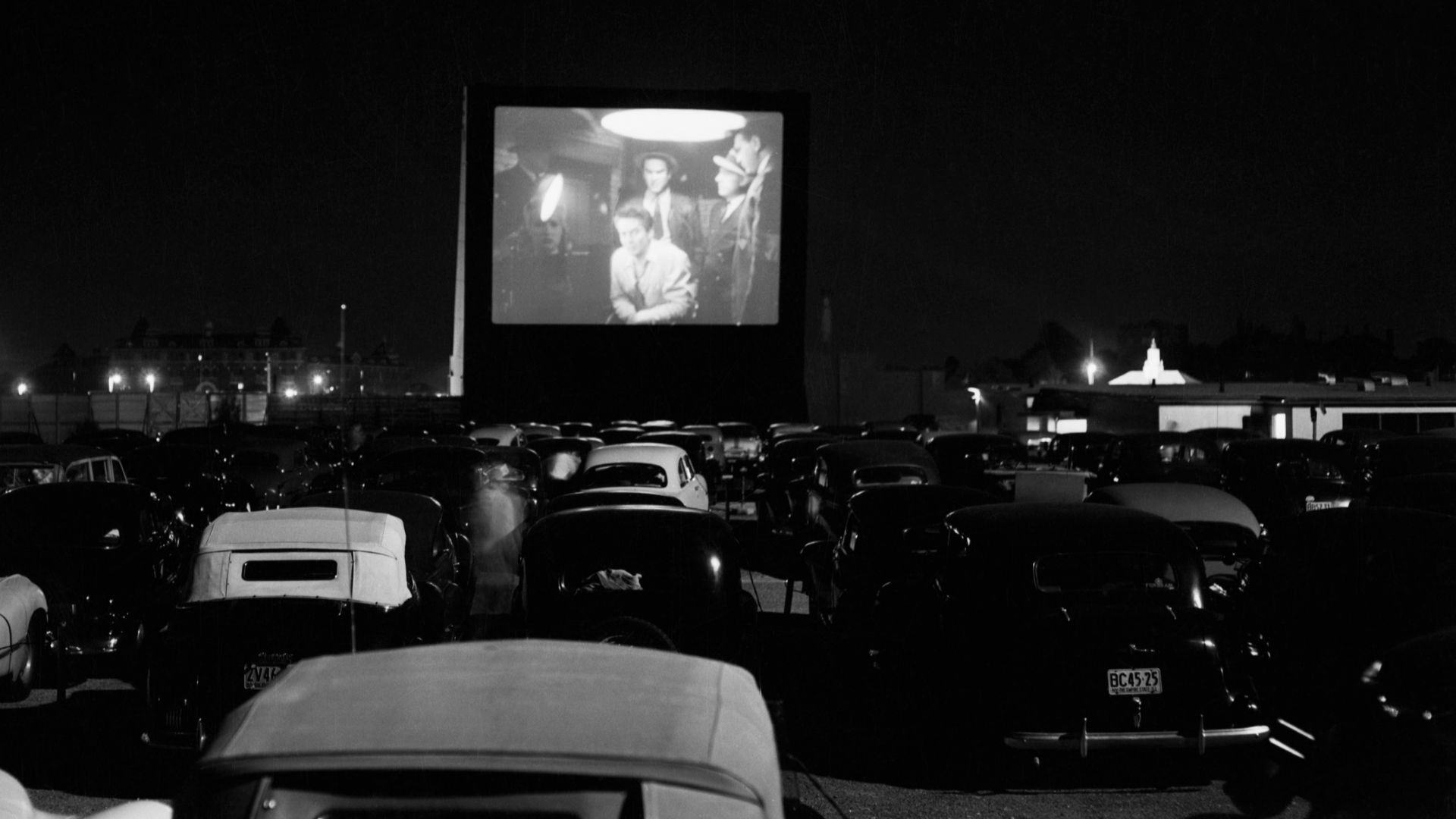 Whitestone Bridge Drive-In Movie Theater in New York, 1951.