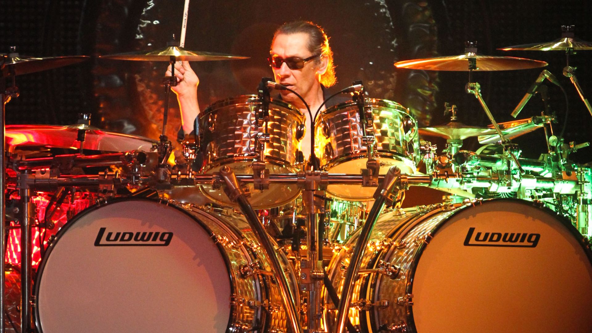 Alex Van Halen performing live (2012).