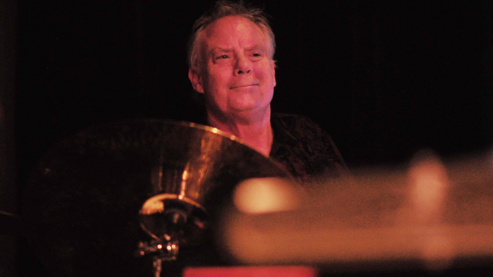 Michael Shrieve sitting in with Wayne Horvitz's Pigpen (not shown) at the OK Hotel Family Reunion, Royal Room, Columbia City, Seattle, Washington Sunday night, February 28, 2016.
