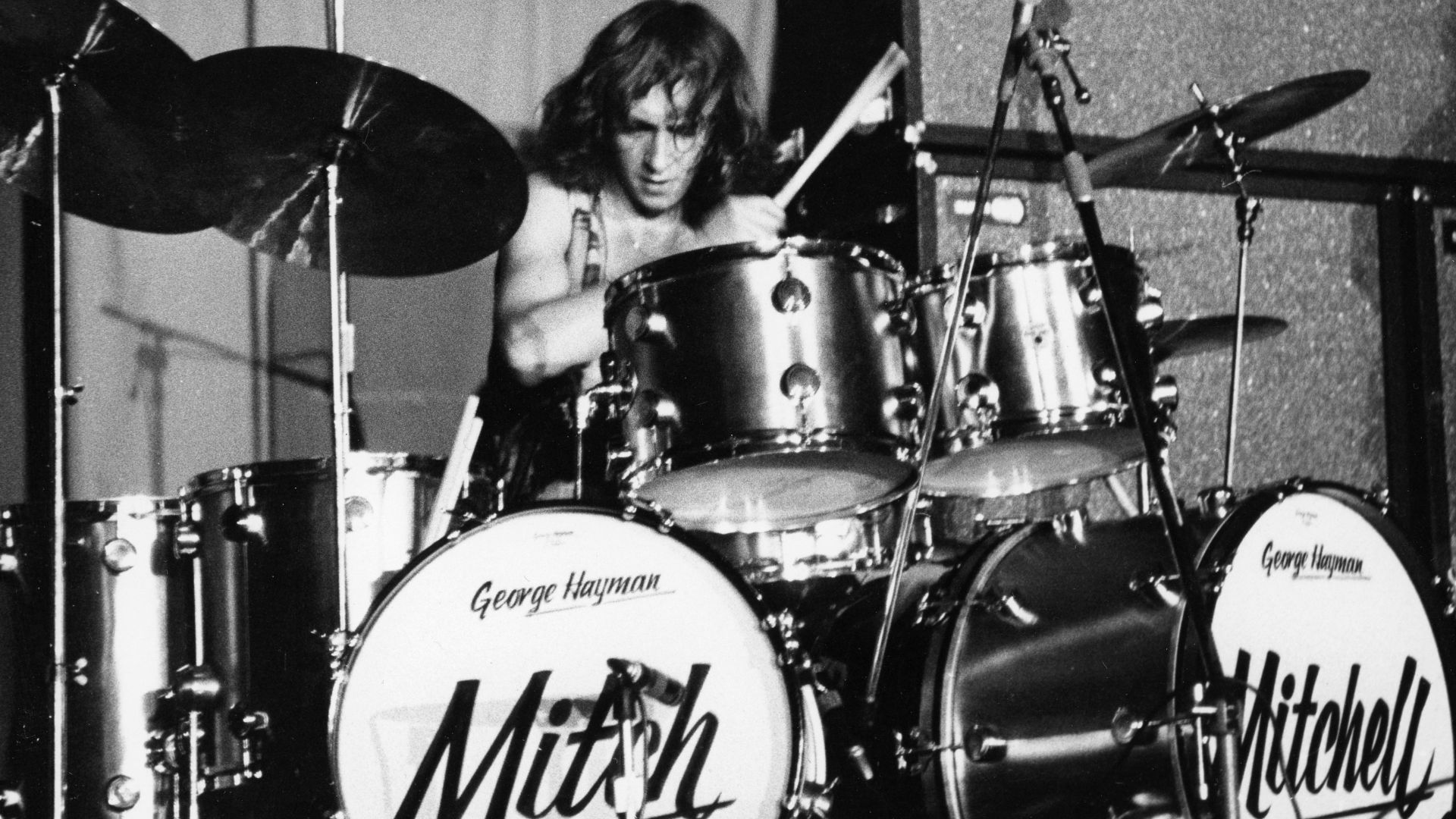 Mitch Mitchell on Hayman Drums in 1969,  playing at the Dorton Arena in Raleigh NC with the Jimi Hendrix Experience.