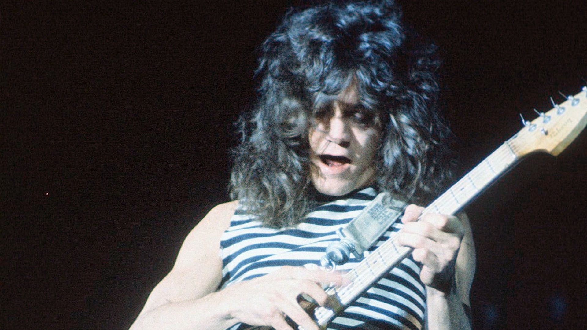 Eddie Van Halen performing at the New Haven Coliseum.