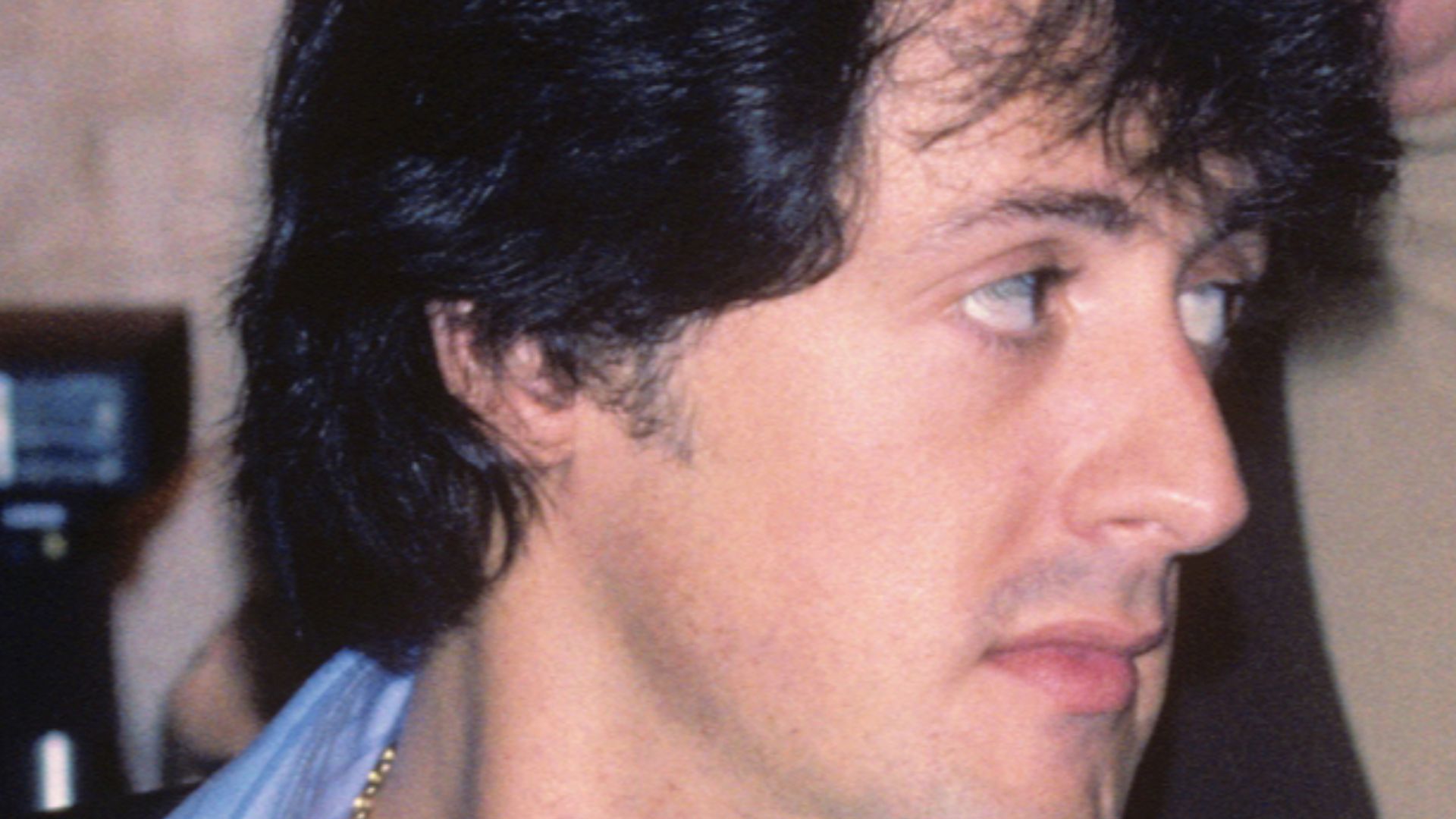 Sylvester Stallone at the private party after the premiere of the movie FIST, 1978