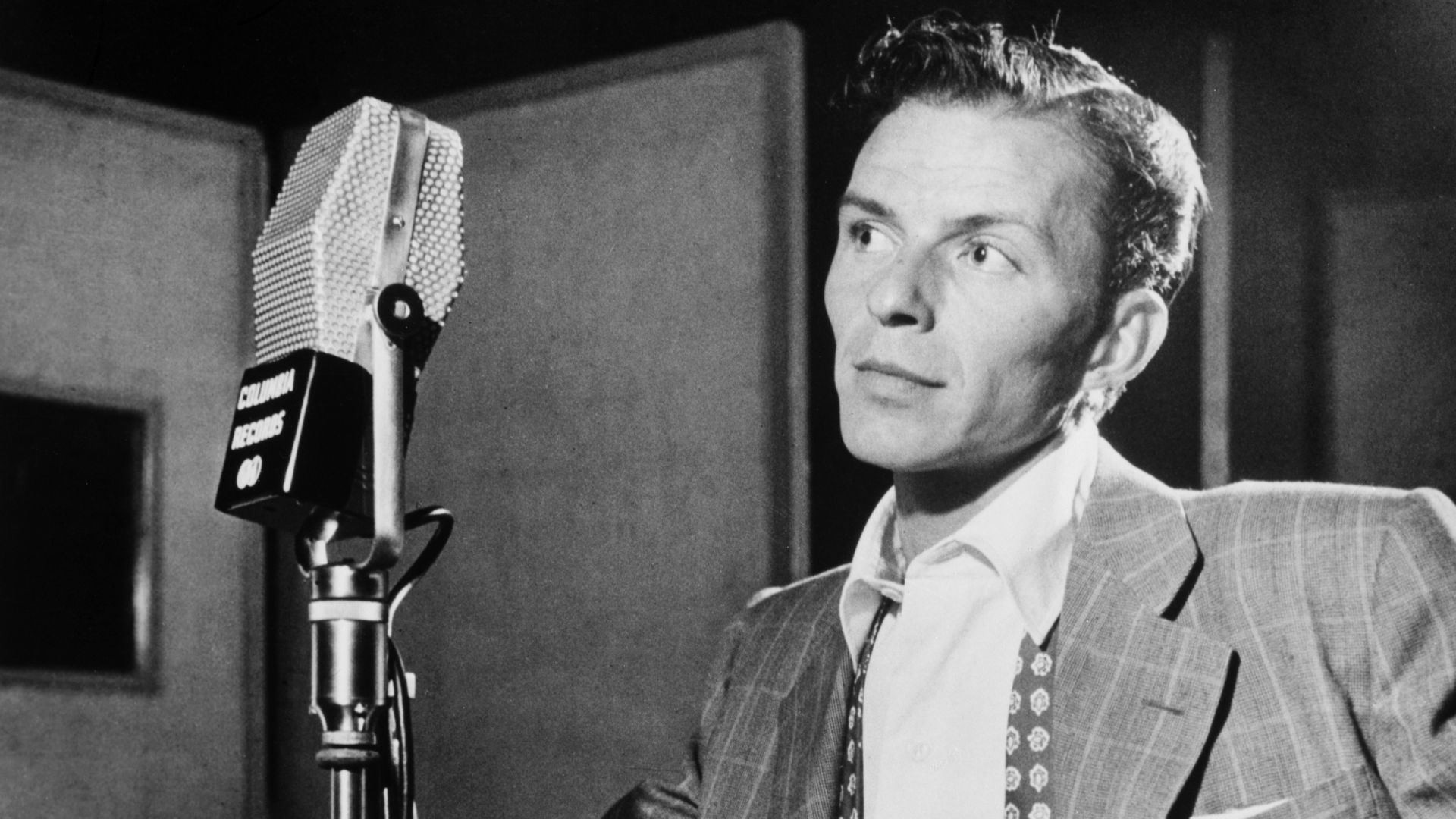 Portrait of Frank Sinatra at Liederkranz Hall, New York.