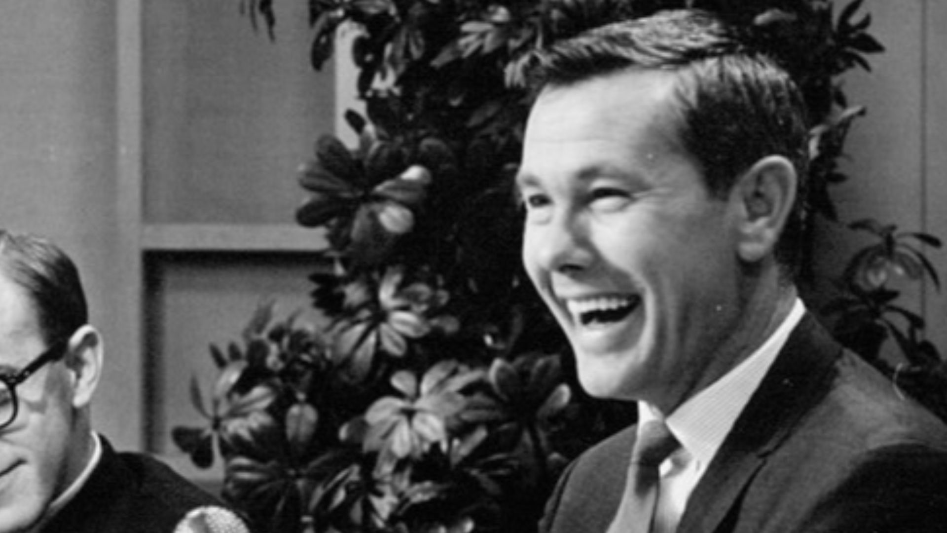 Photo of Johnny Carson and guest Woody Allen from The Tonight Show.