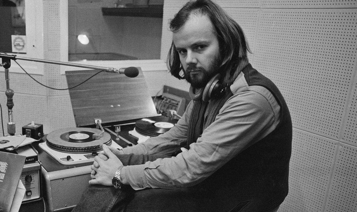 John Peel In Studio English Radio 1 disc jockey and radio presenter, John Peel (1939 - 2004), 8th February 1972.