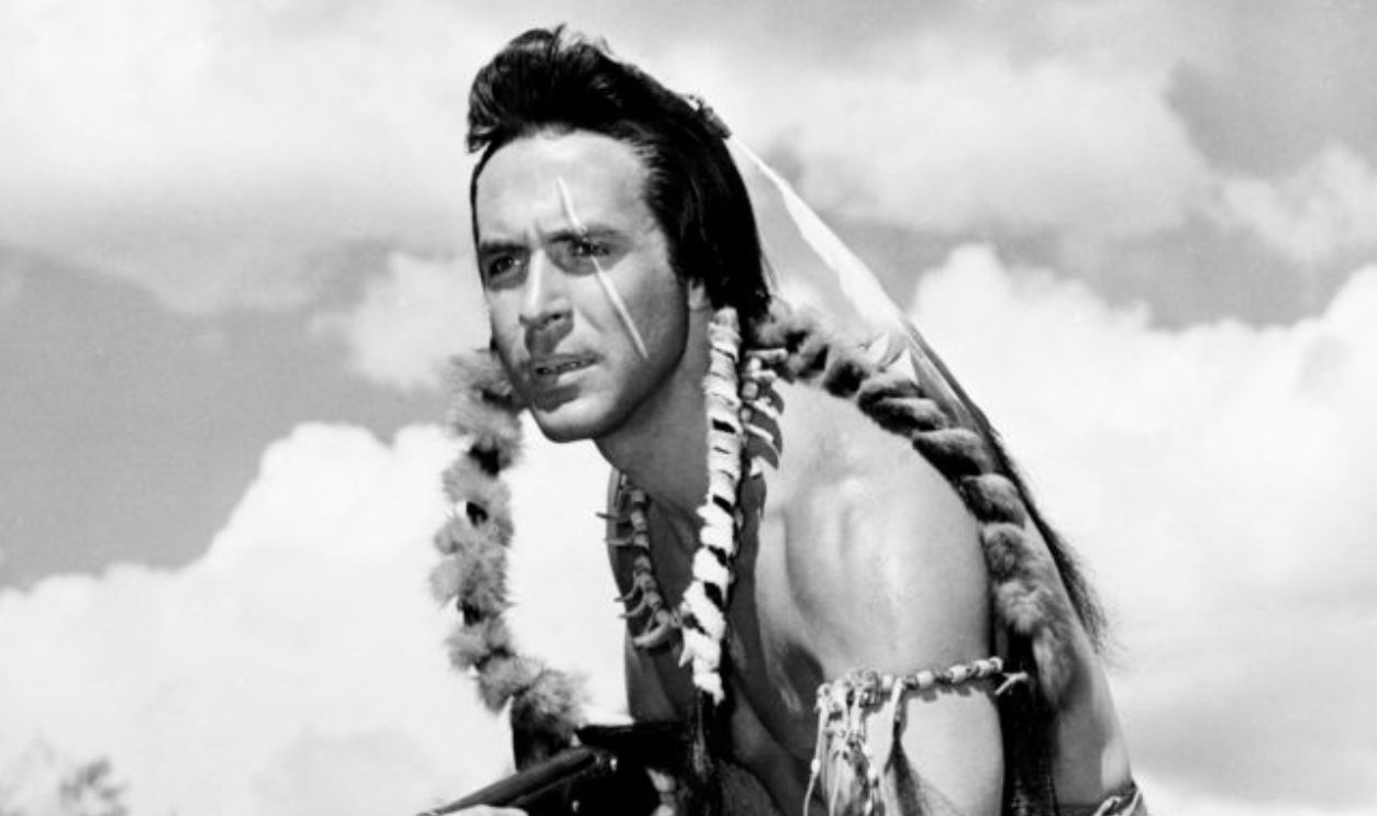 Mexican actor Ricardo Montalban (1920 - 2009) as Ironshirt in 'Across the Wide Missouri', directed by William A. Wellman, 1951.