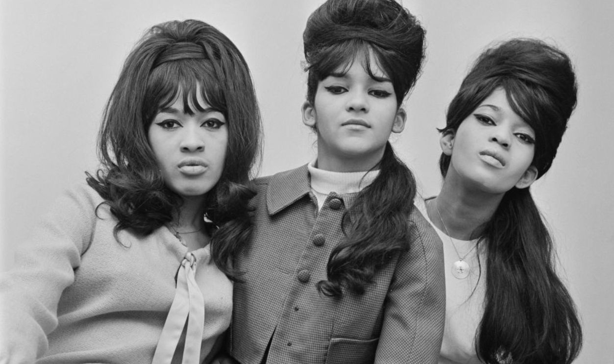 American girl group the Ronettes, UK, 11th January 1964. From left to right, they are singers Veronica Bennett (later Ronnie Spector), Nedra Talley and Estelle Bennett.