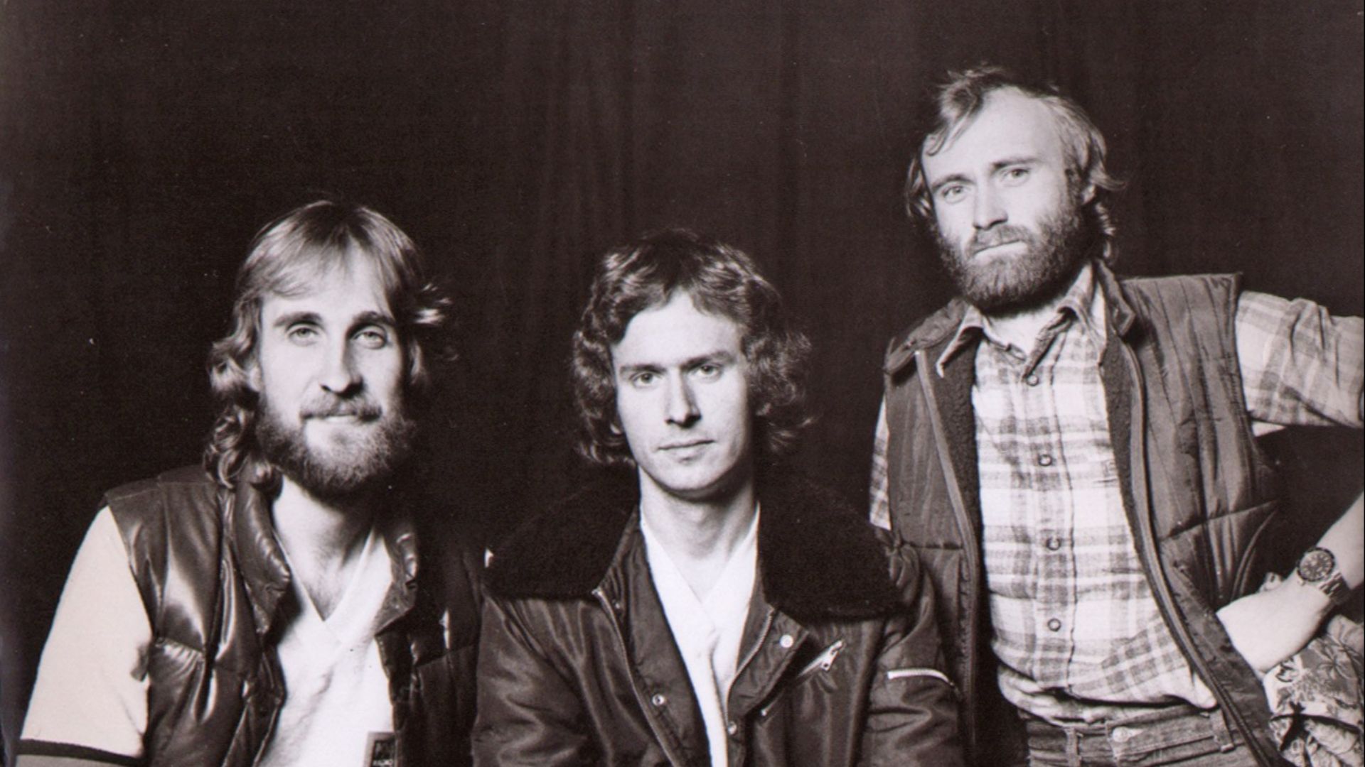 Press photo of the band Genesis by Atlantic Records to promote their album Duke (1980). No copyright markings on the photo and no registration could be found in the US Copyright Registry