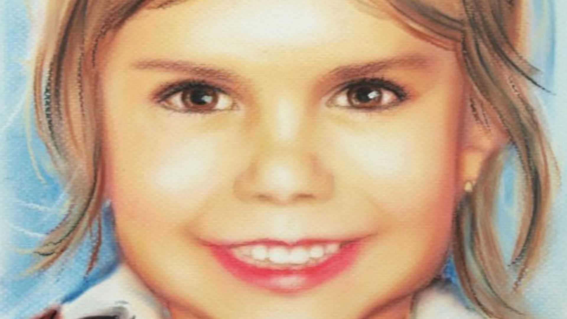 Judith Barsi's portrait made by Anna Rozwadowska. Dry pastels.