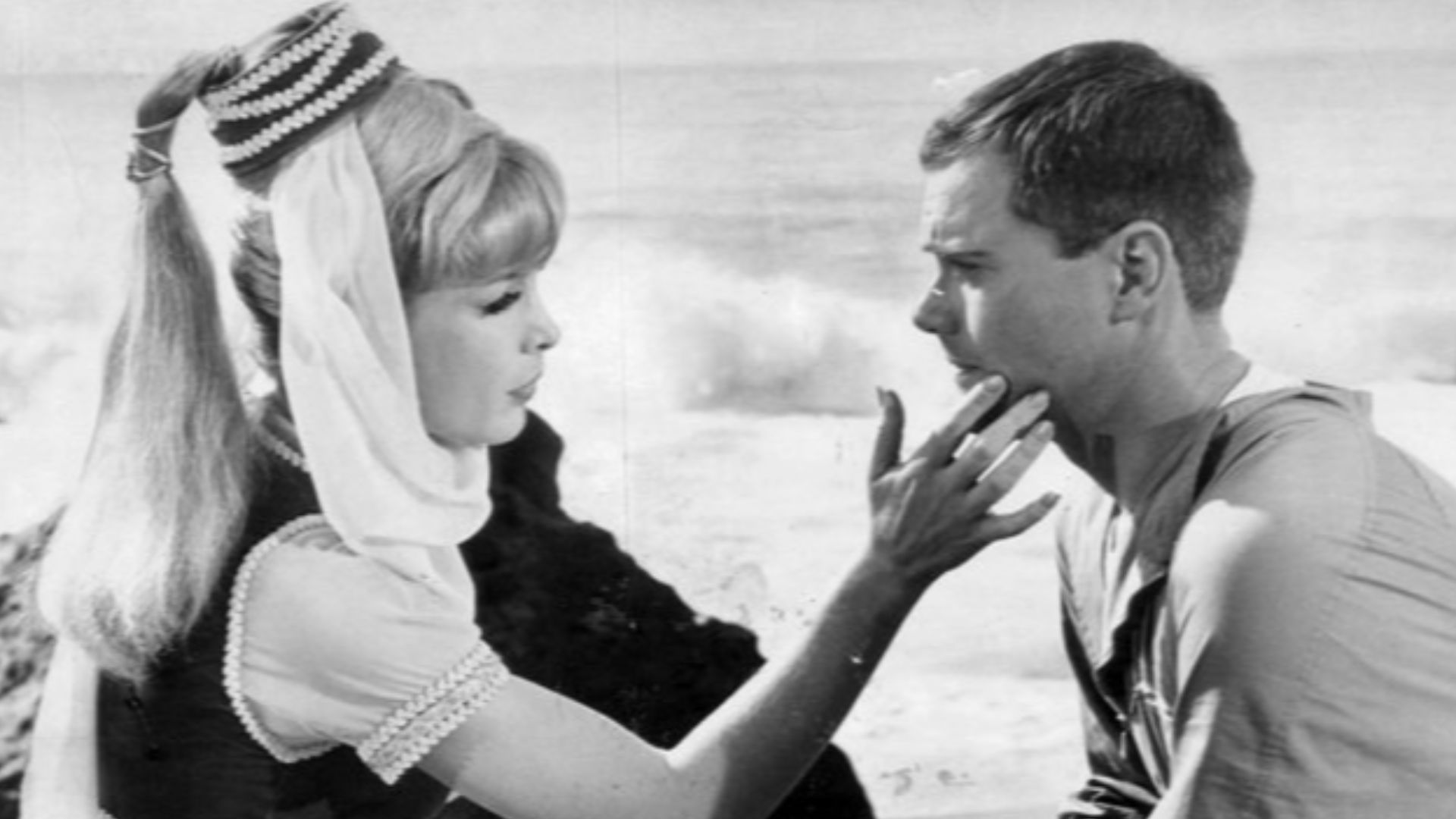Publicity photo of Larry Hagman and Barbara Eden  from I Dream of Jeannie.