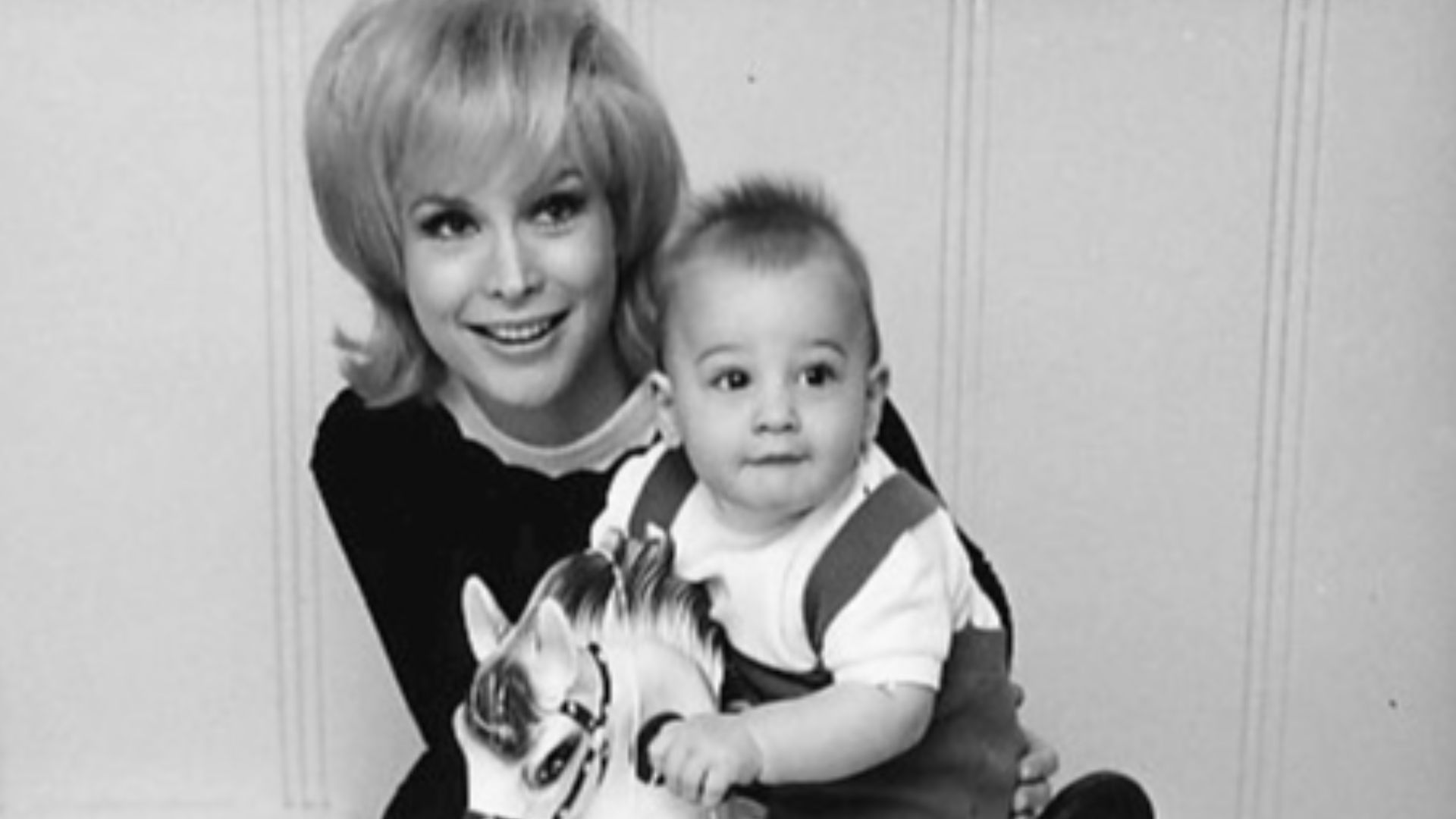 Photo of Barbara Eden and son Matthew Ansara in 1966. Matthew's father is actor w:Michael Ansara.