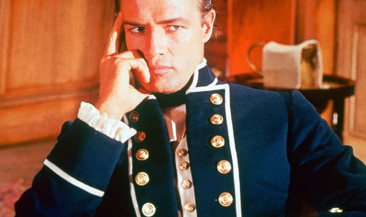 Mutiny On The Bounty Marlon Brando (1924-2004), US actor, wearing a naval uniform in a publicity still issued for the film, 'Mutiny on the Bounty', 1962. The historical drama, directed by Lewis Milestone (1895-1980), starred Brando as '1st Lt. Fletcher Christian'.