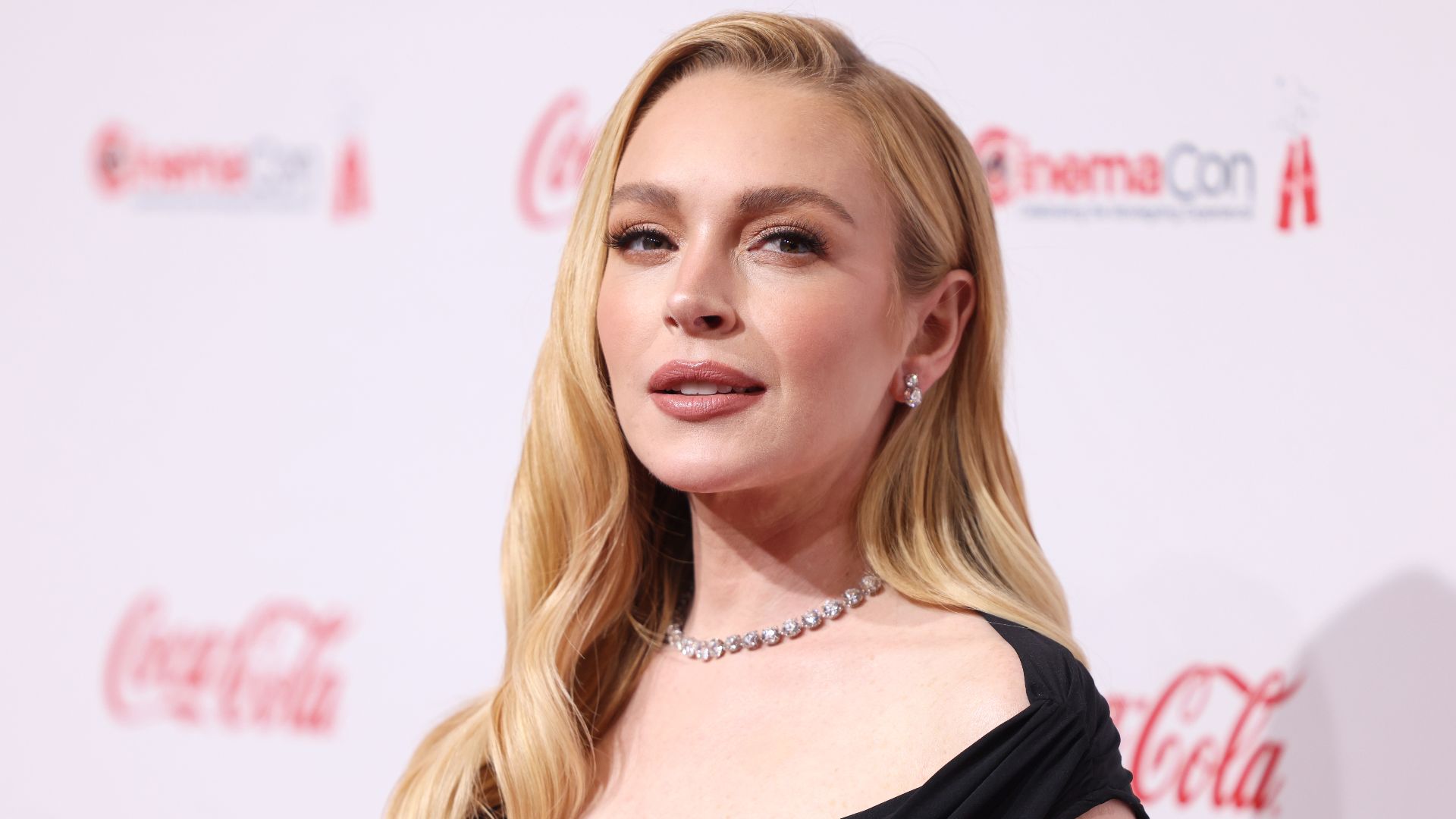 Lindsay Lohan on the red carpet at the Big Screen Achievement Awards at the 2025 CinemaCon at The Colosseum Theater at Caesars Palace in Las Vegas, Nevada.

Please attribute to Gage Skidmore if used elsewhere.