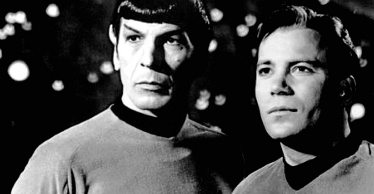 Publicity photo of Leonard Nimoy and William Shatner