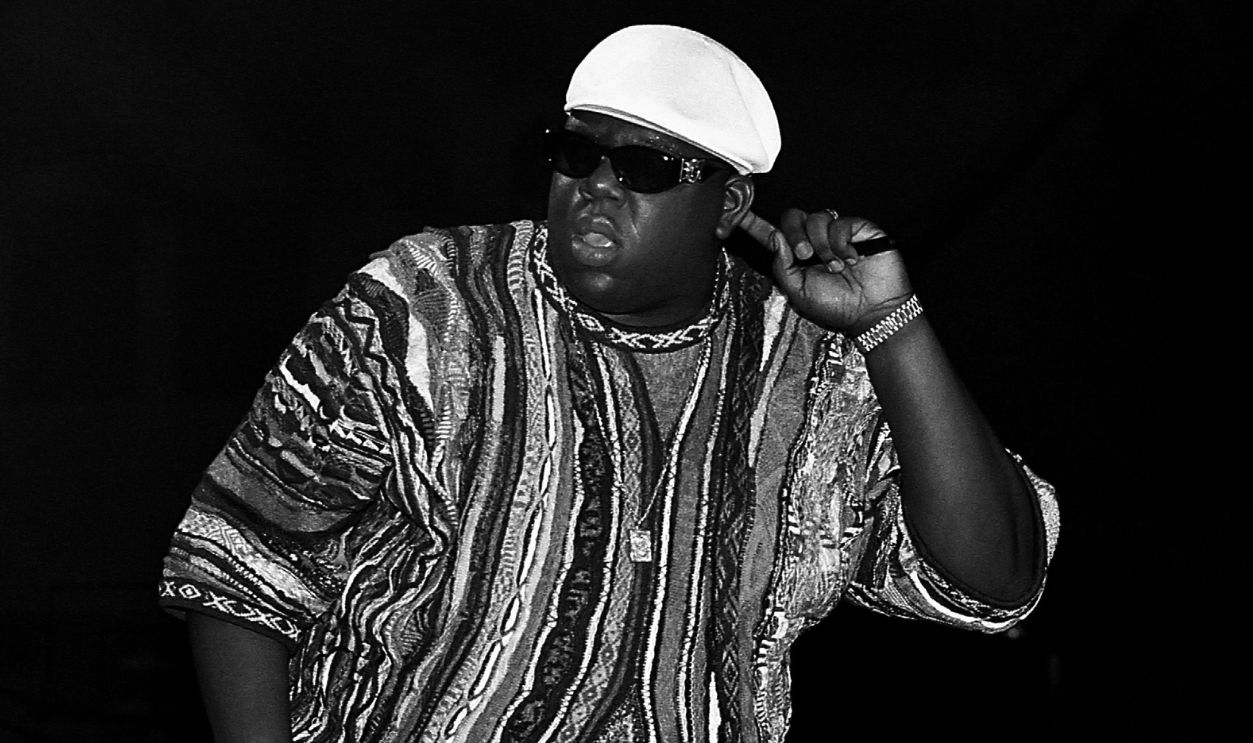 Notorious B.I.G. Live In Concert CHICAGO - APRIL 1995: Rapper Notorious B.I.G. performs at the International Amphitheatre in Chicago, Illinois in April 1995.
