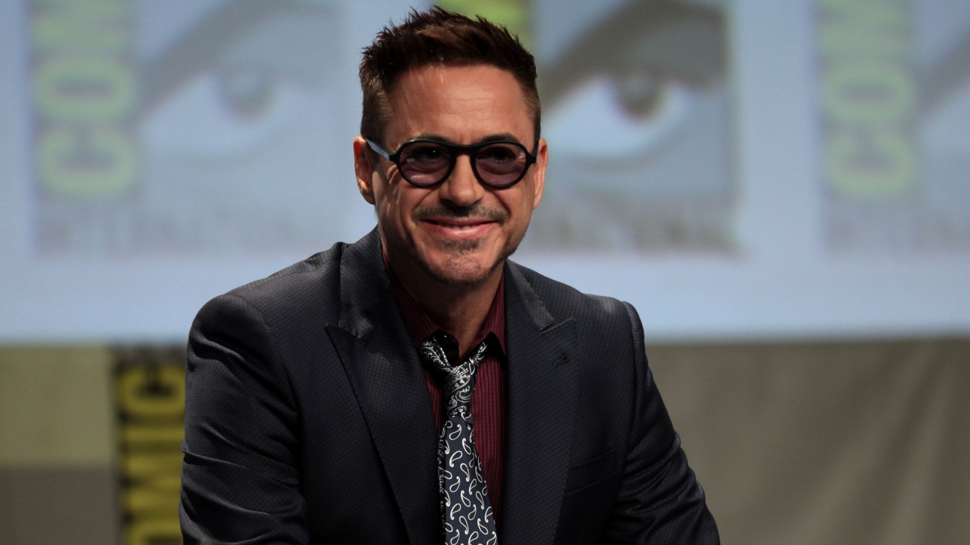 Robert Downey, Jr. speaking at the 2014 San Diego Comic Con International, for