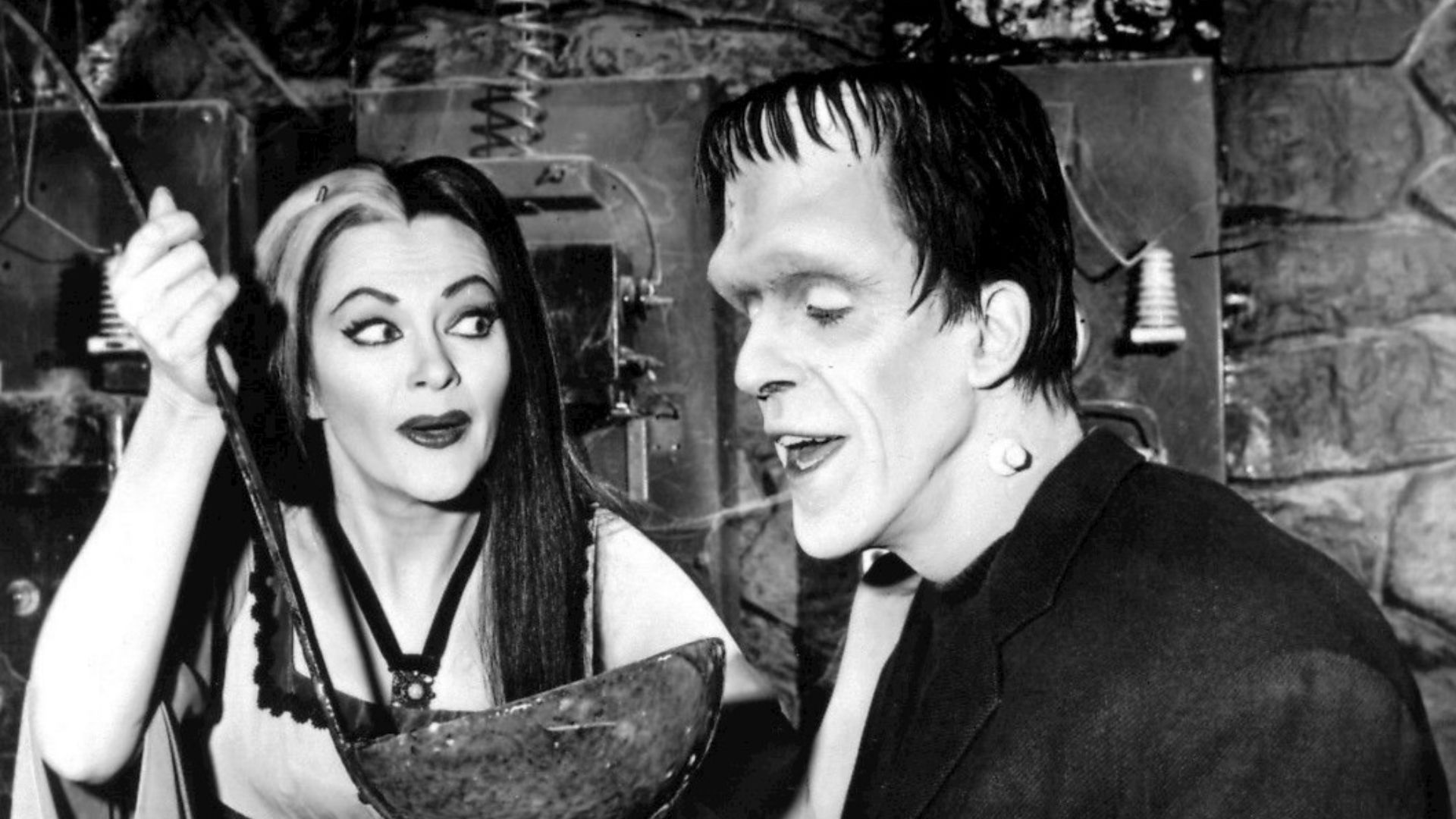 Photo of Lily and Herman Munster.