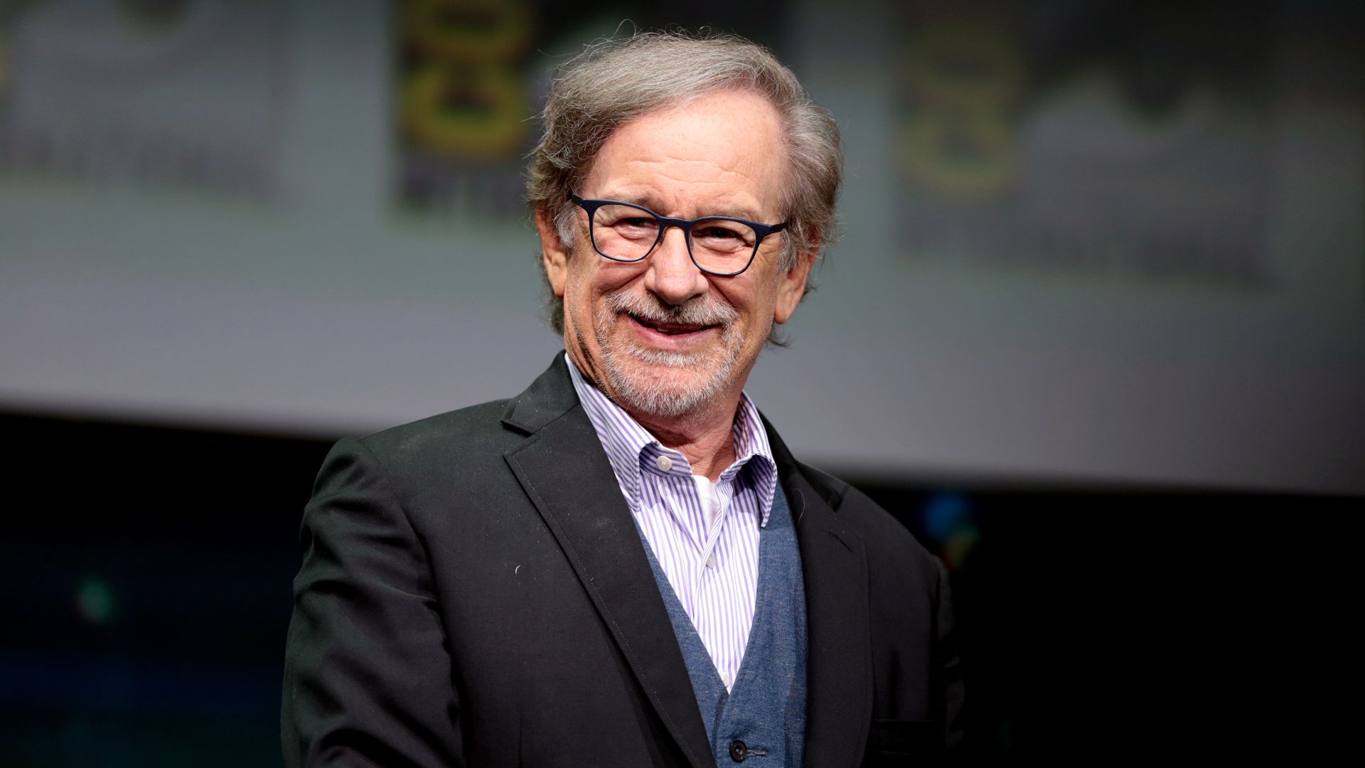 Steven Spielberg speaking at the 2017 San Diego Comic Con International, for