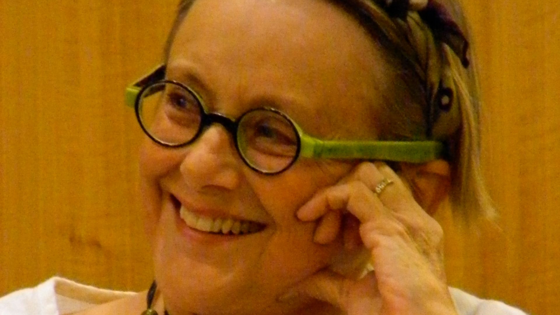 Mary Beth Hurt at New York Barnes & Noble discussing audio book narration, July 15, 2013.