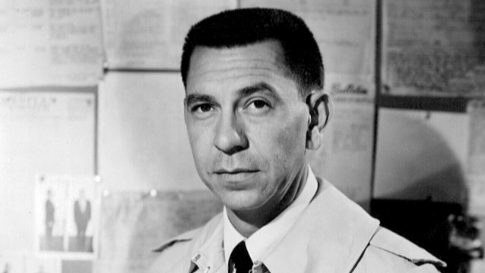 Photo of Jack Webb as Sergeant Joe Friday from the television series Dragnet.
