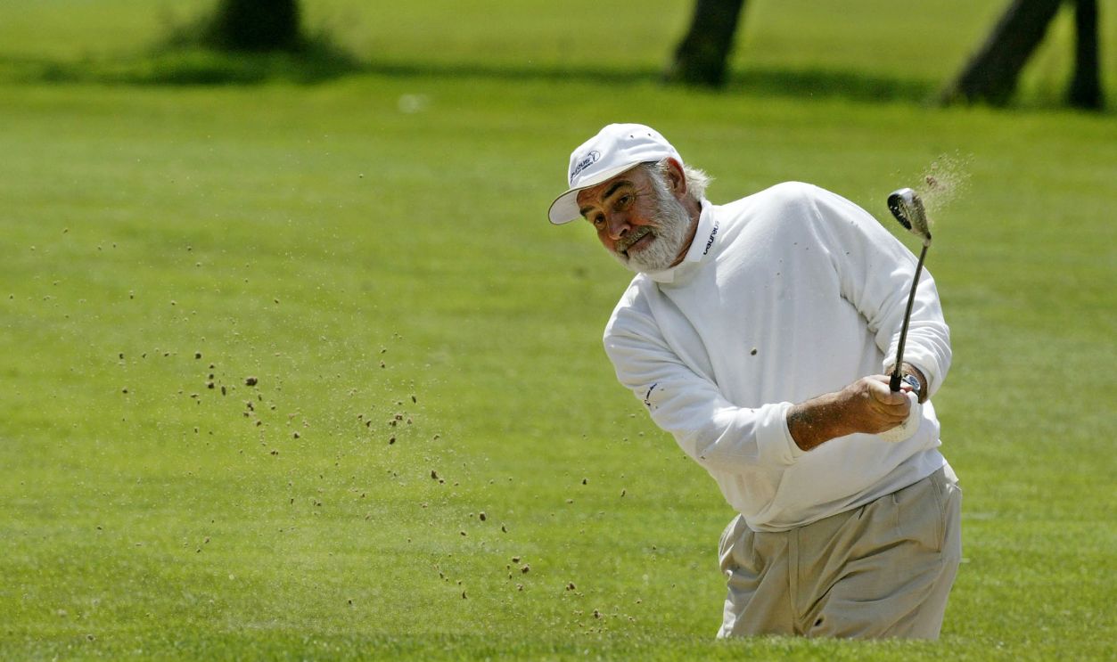Getty Images - 1542091 - Actor Sean Connery participates in the Laureus Golf Challenge May 13, 2002 at the Monte Carlo Golf Club at Mont Agelin in Monaco. The 3rd annual Laureus World Sports Awards will be held May 14. Established by Founding Patrons DaimlerChrysler and Richemont, the Awards honors the achievements of sportsmen and women worldwide.